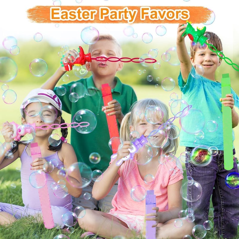 ST ZONE Dinosaur Bubble Wands 24 Pack Colorful Dino Bubble Toys for Kids, Party Favors for Birthdays, Outdoor Summer Fun, Dinosaur Party Supplies - Image 5